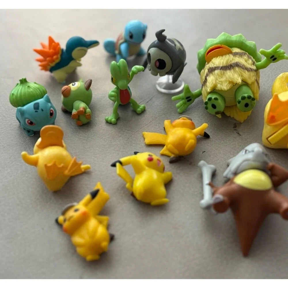 Pokemon Character Assorted Figures Mixed Lot Toy Set pikachu, psyduck, etc 13 pc